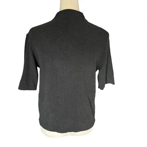 Eileen Fisher Mock Neck Viscose Jersey Italian Yarn Turtleneck Top Women Size M - Picture 3 of 7